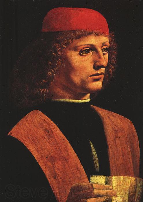  Leonardo  Da Vinci Portrait of a Musician France oil painting art